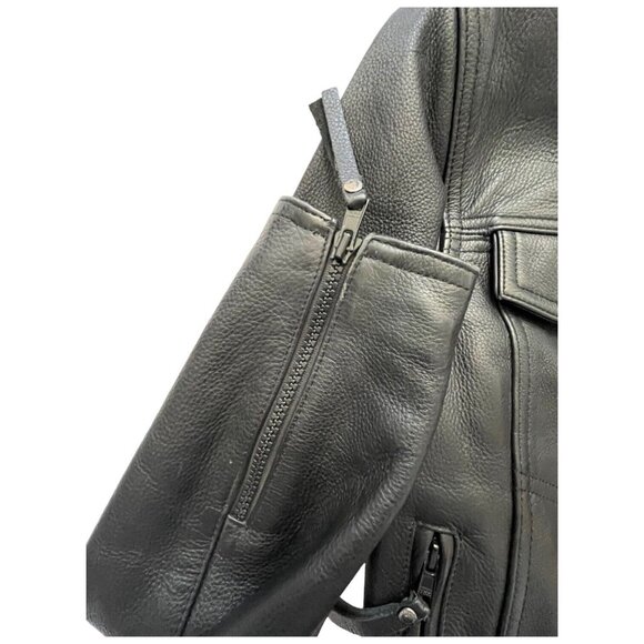 Harley Davidson Womens Black Leather Moto Jacket M Nevada Vented Zip Liner 98122 - Picture 16 of 16